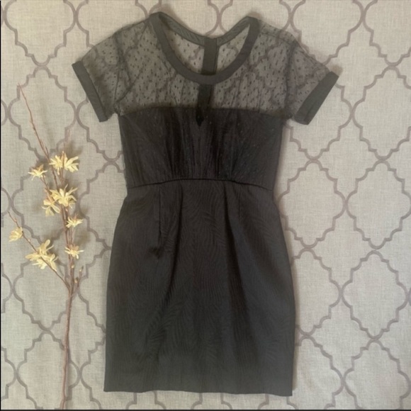 😈Uber-Edgy-Chic😈Black Yoke Lace Bustier / Corset-Style Illusion Kooples Dress - Picture 14 of 16